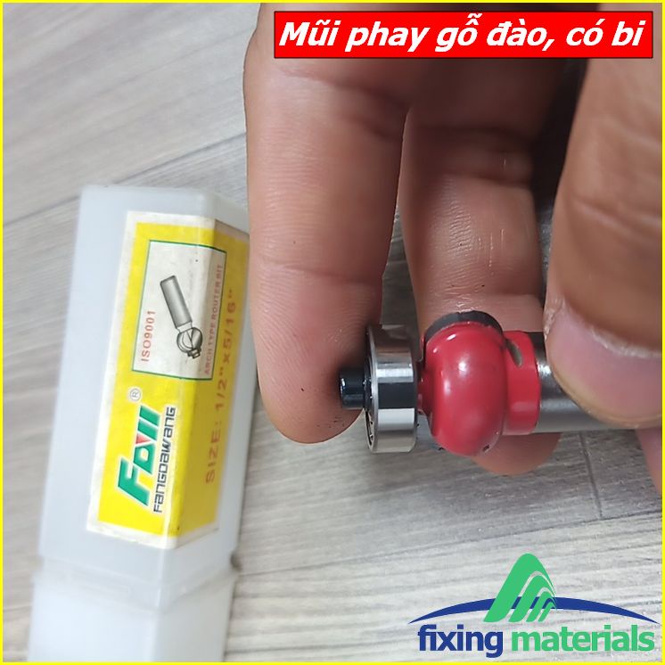 Mũi phay gỗ đào (có bi) cốt 12 ly (mũi router, dao phay gỗ, mũi soi gỗ)
