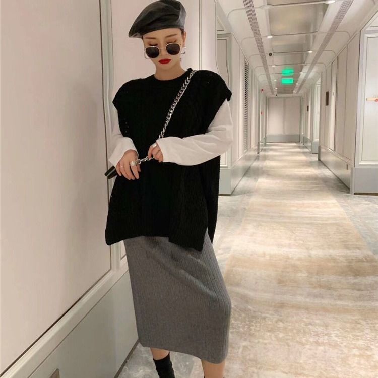 Áo Sweater dệt kim cổ tròn dáng rộng ấm áp thời trang cho nữ | BigBuy360 - bigbuy360.vn