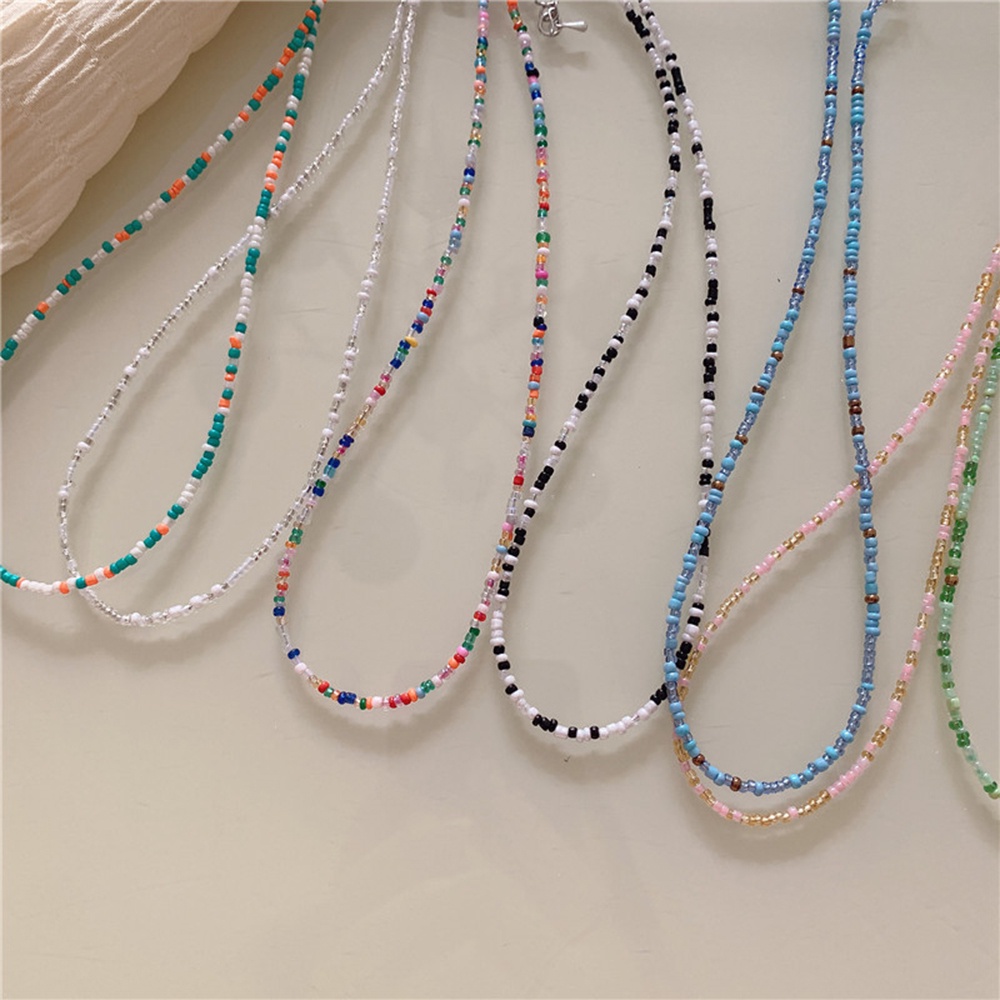 Vòng cổ Xỏ Hạt Màu Sắc Cầu Vồng Phong Cách Bohemian Dành Cho Nữ