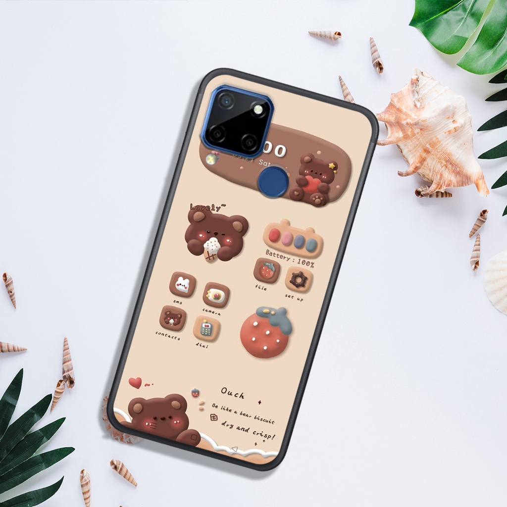 ỐP LƯNG OPPO REALME C12 - C15 -C21 - C21y - C25 - C25y, IN HÌNH GẤU NÂU CHOCOLATE ĐÁNG YÊU.