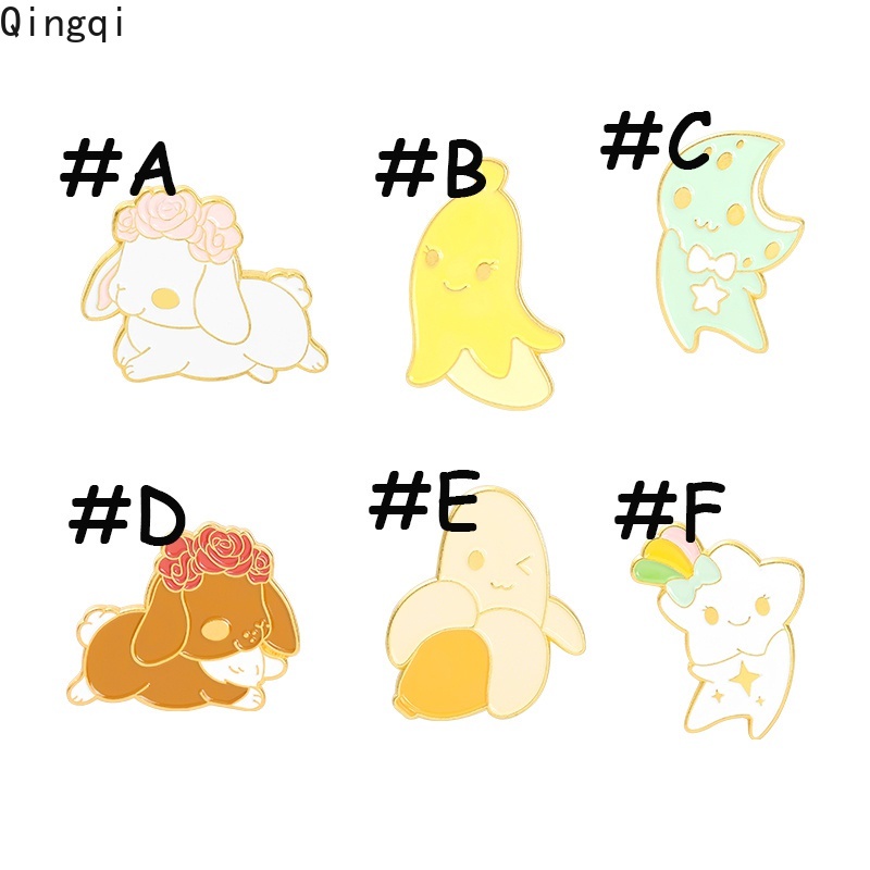 Ghim cài áo Miss Zoe hình trái chuối / mặt trăng / ngôi sao / cún hoạt hình dễ thương