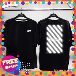 [SIÊU RẺ]  Áo Thun Phản Quang Nam Nữ unisex cổ tròn tay lỡ dáng rộng OFF-WHITE Cotton 75% làm áo đôi áo nhóm