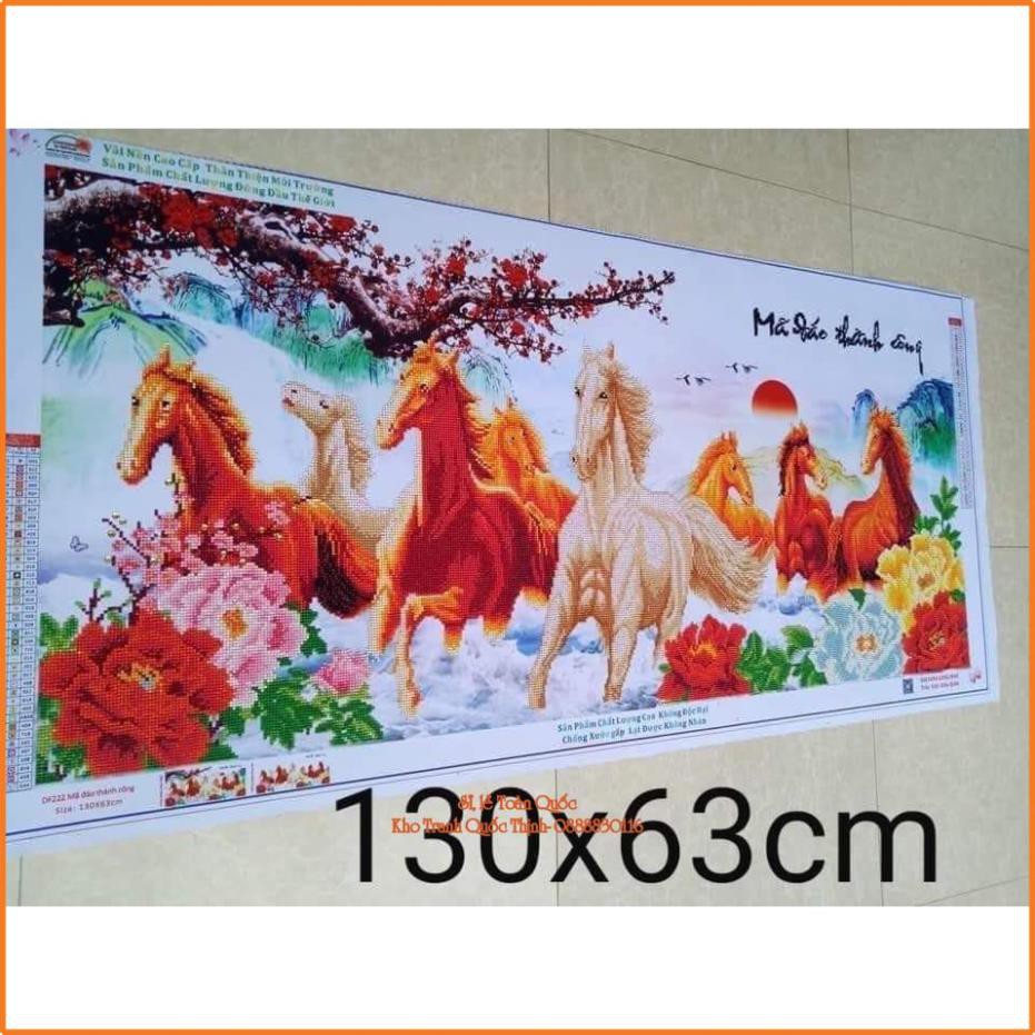 Tranh Đính Đá MÃ ĐÁO THÀNH CÔNG. Kích Thước: 1m x 50cm - 1m3 x 63cm - 2m x 95cm