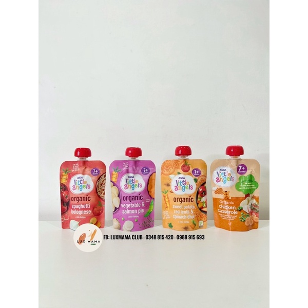 [NỘI ĐỊA ANH] Gói/Túi ăn dặm vị mặn HỮU CƠ Ella’s Kitchen và Little Angels cho bữa chính bé từ 7 tháng
