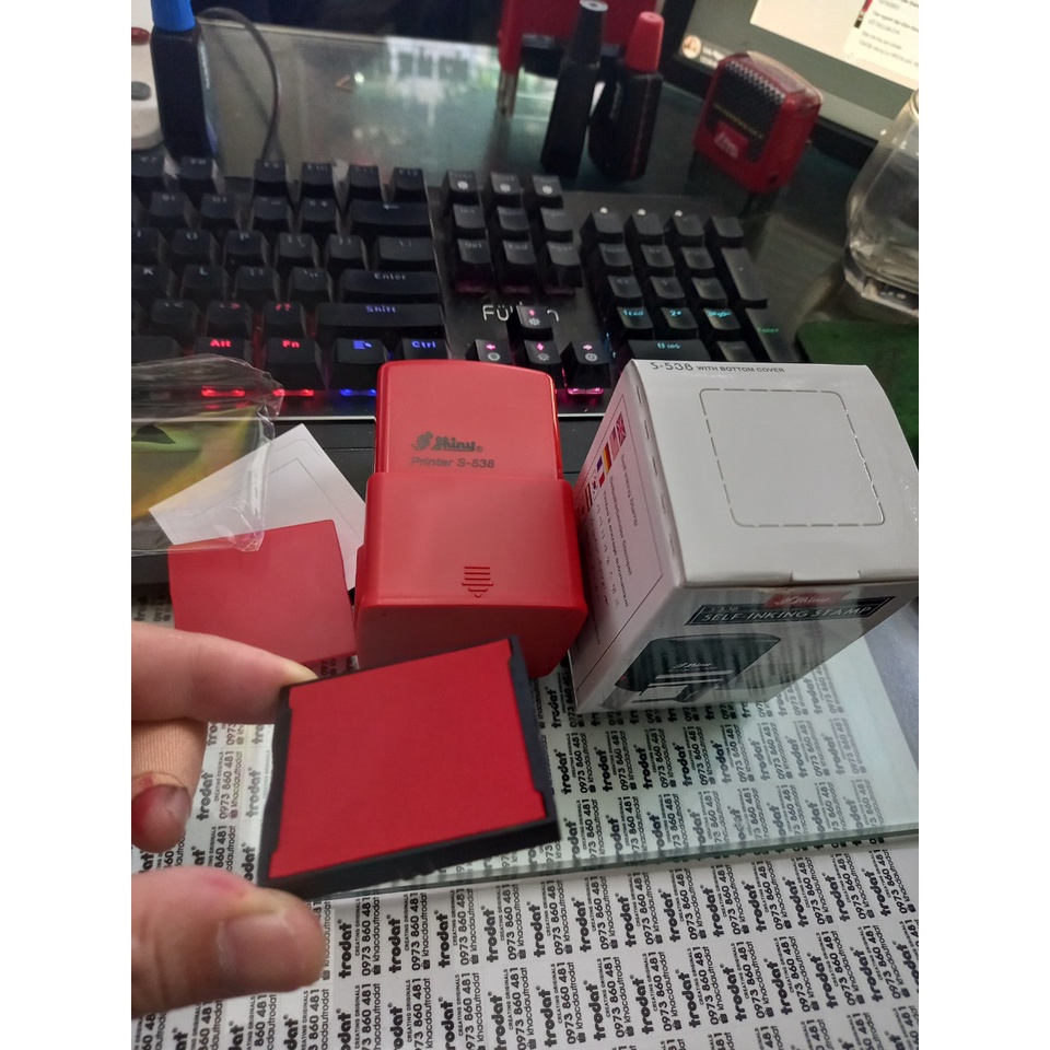 Khay mực, thẻ mực, tampong dấu Shiny S538