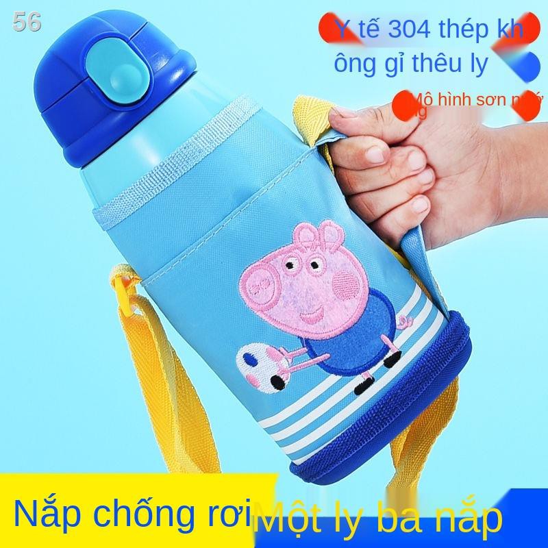 > cốc giữ nhiệt trẻ em nước học sinh nam và nữ có nắp đậy bằng ống hút Bình sử dụng kép chống rơi hoạt hình mẫu g