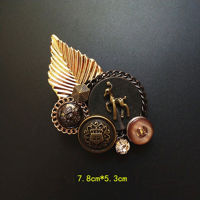 Ghim cài áo tùy chọn kiểu dáng đính đá phong cách vintage