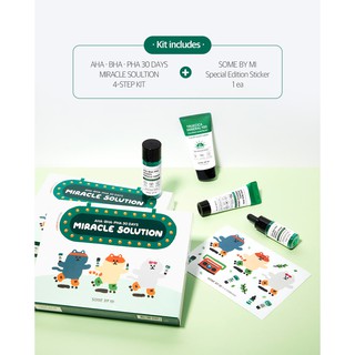 Bộ Dưỡng Da Mụn Some By Mi AHA-BHA-PHA 30 Days Miracle Solution 4-Step Kit Edition