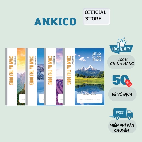 Vở kẻ ngang Hải Tiến Xuân Hạ Thu Đông 72/80 trang phù hợp với học sinh ANKICO