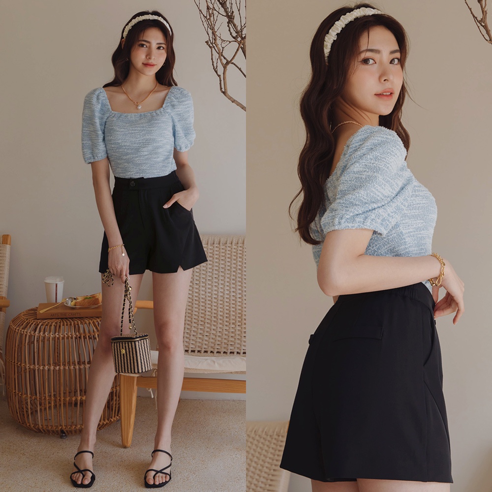 Quần short lưng cao xẻ nhẹ nữ Air Space Lady 2211823006