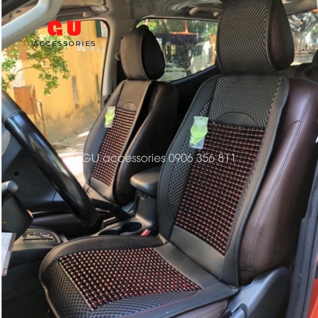 Bọc ghế ô tô Tựa lưng Lót ghế ô tô chất liệu hạt bi gỗ tự nhiên chống nóng hàng cao cấp GU