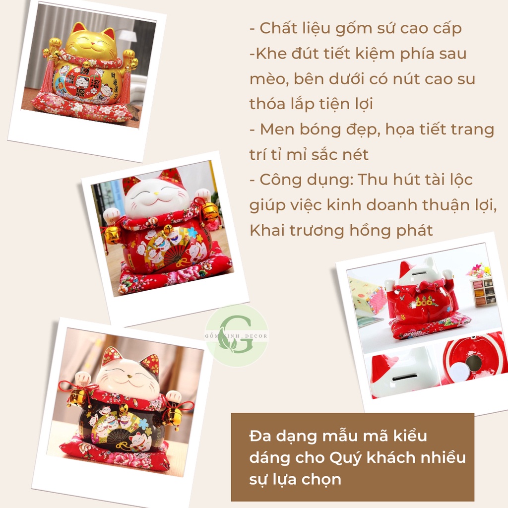 Mèo Thần Tài May Mắn Mèo Đút Tiết Kiệm  18-25cm