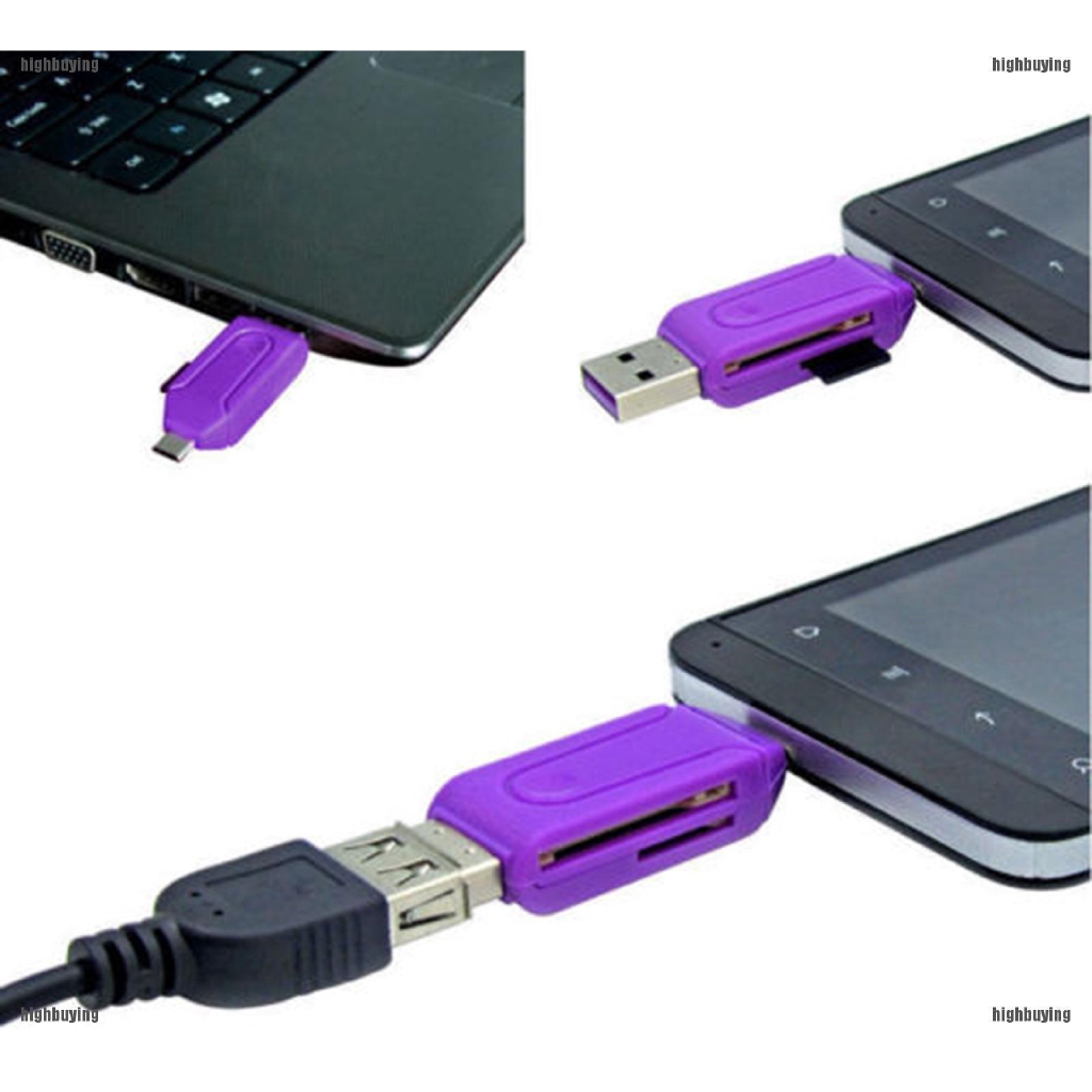 Đầu đọc thẻ nhớ Micro USB OTG TF / SD thích hợp cho văn phòng làm việc