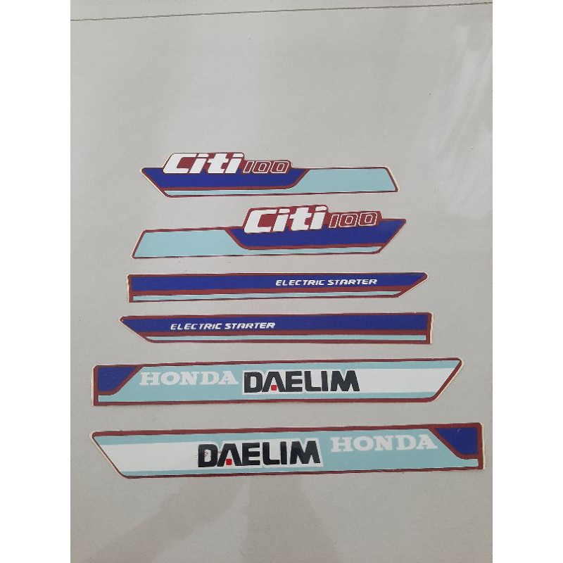 Bộ tem dán xe Citi 100 daelim màu xanh tím hàng xịn