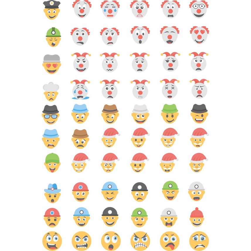 Stiker mặt cười ngộ nghĩnh 1 to 50 icon
