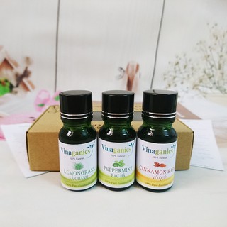 Combo 3 chai tinh dầu sả chanh, bạc hà, quế 10ml