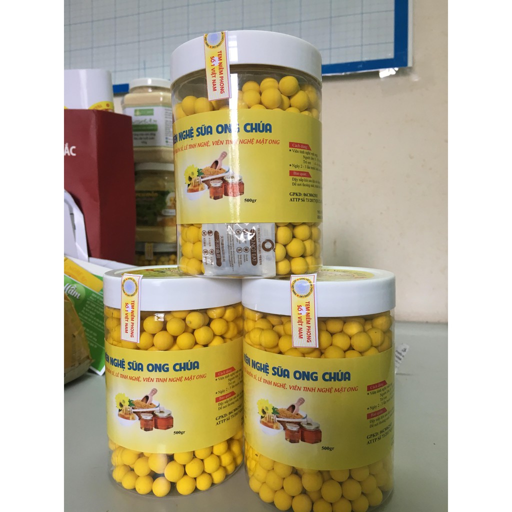 Viên nghệ sữa ong chúa phấn hoa ( hũ 500g )