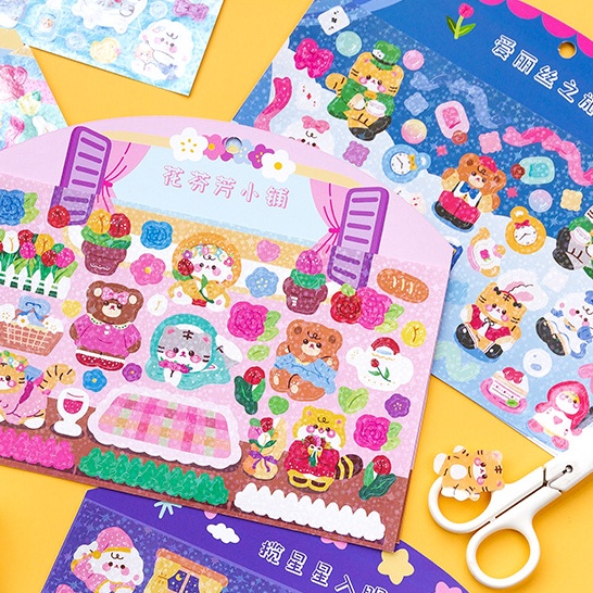 PeachMột miếng dán hình con hổ nhỏ xinh xắn dễ thương Dùng để trang trí tập ảnh nhật ký