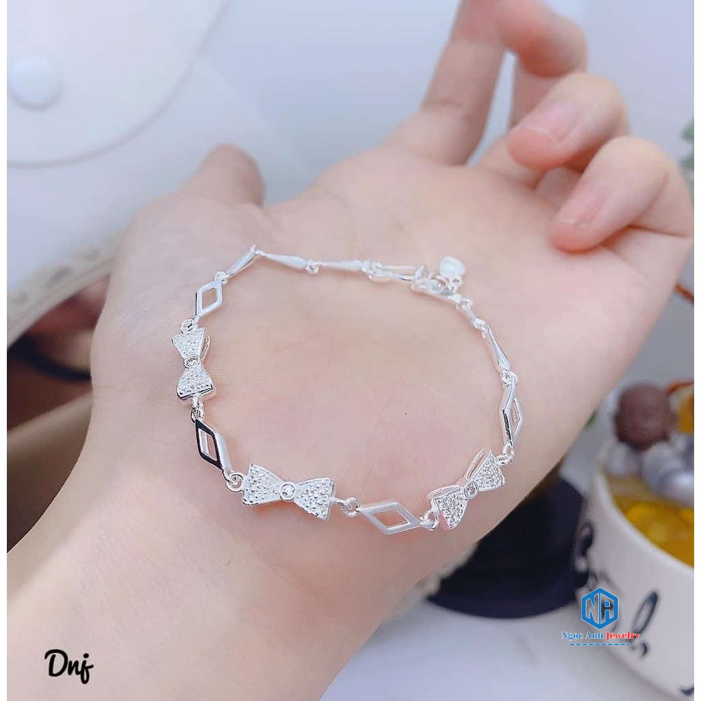 Lắc tay bạc hình nơ, lắc tay xinh xắn. Bạc_Ngọc Anh