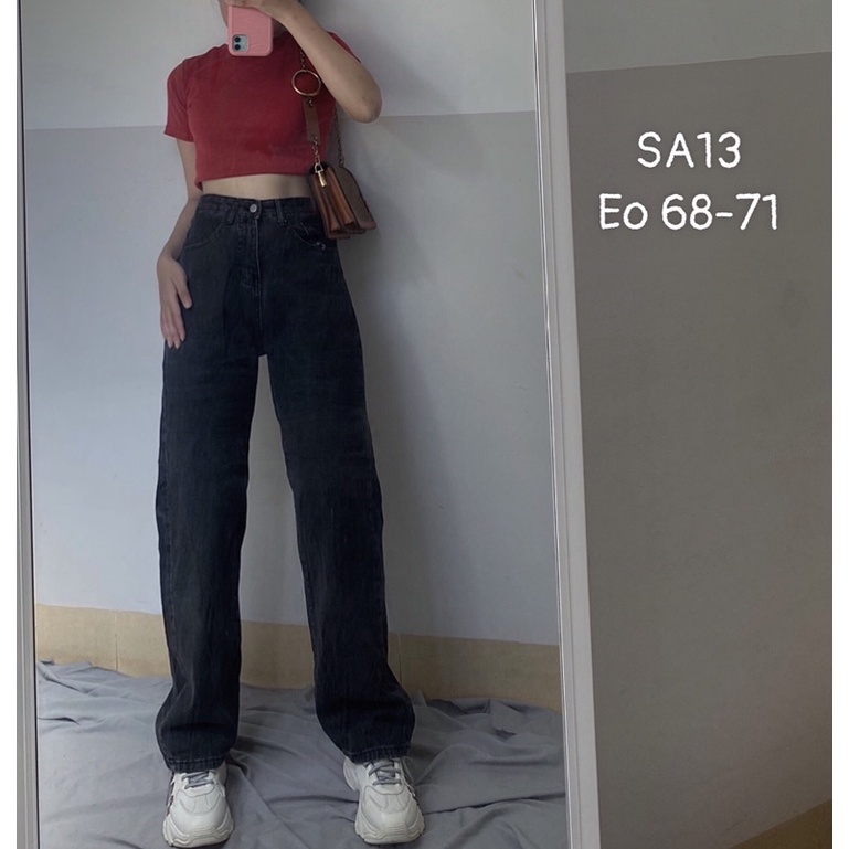 Quần jean nữ lưng cao 2hand [Mã FATREND27 giảm đến 30k tối đa 99k]