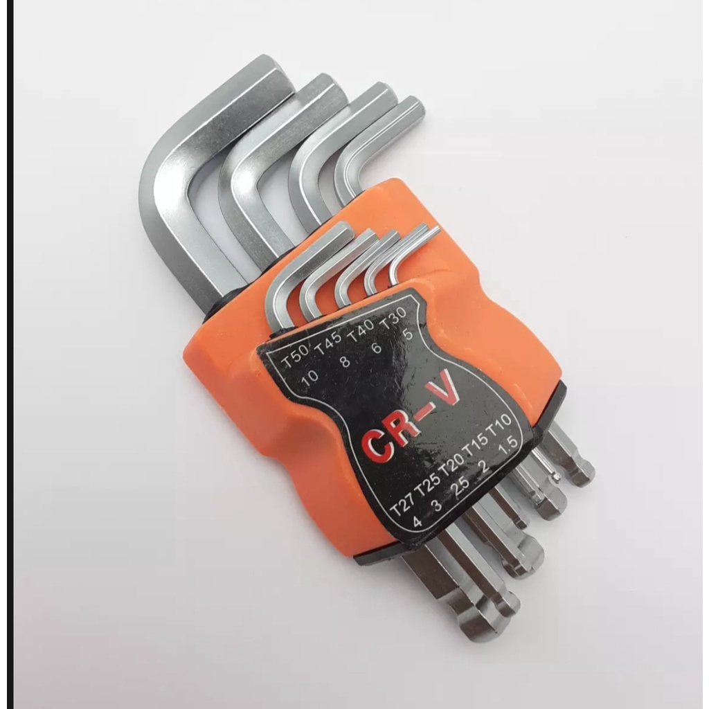 Bộ Lục Giác Bi Gồm 9 Cây, Độ Cứng HRC 50-55 Sử Dụng Đa Năng Với Nhiều Kích Thước
