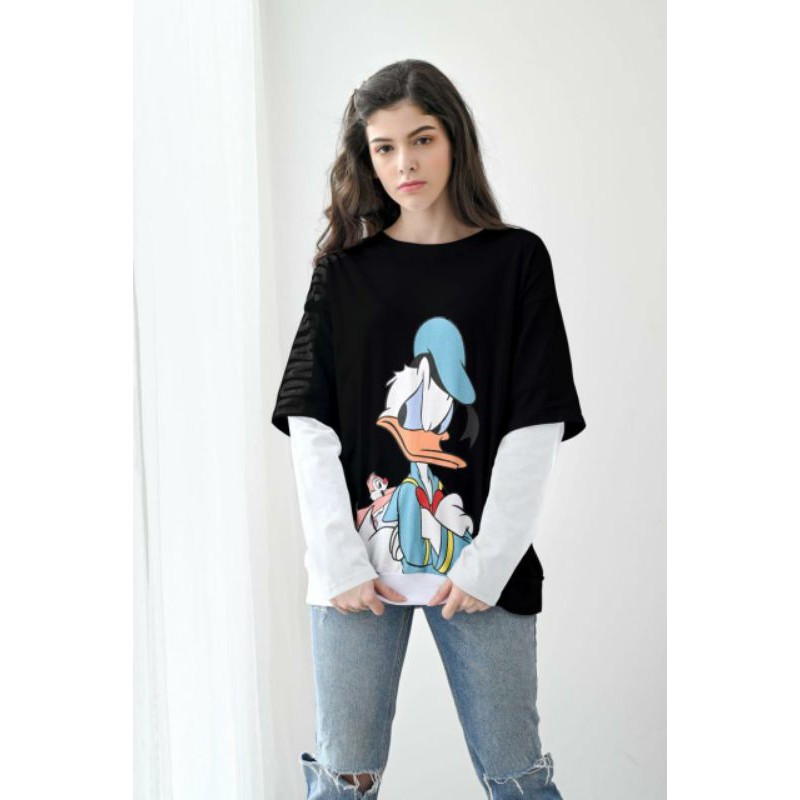 Donald Duck Áo Sweater In Hình Mặt Nạ Donald 2 Tông Độc Đáo Cá Tính