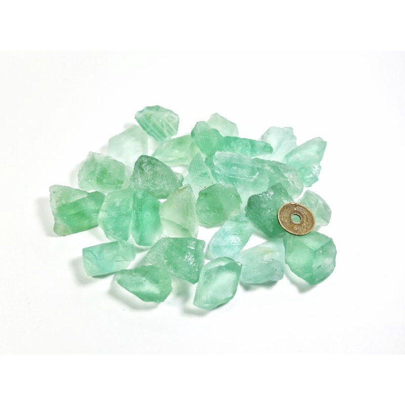 Đá thô tự nhiên Fluorite xanh bạc hà có 2 kích cỡ lựa chọn dùng thanh tẩy bài, làm handmade..