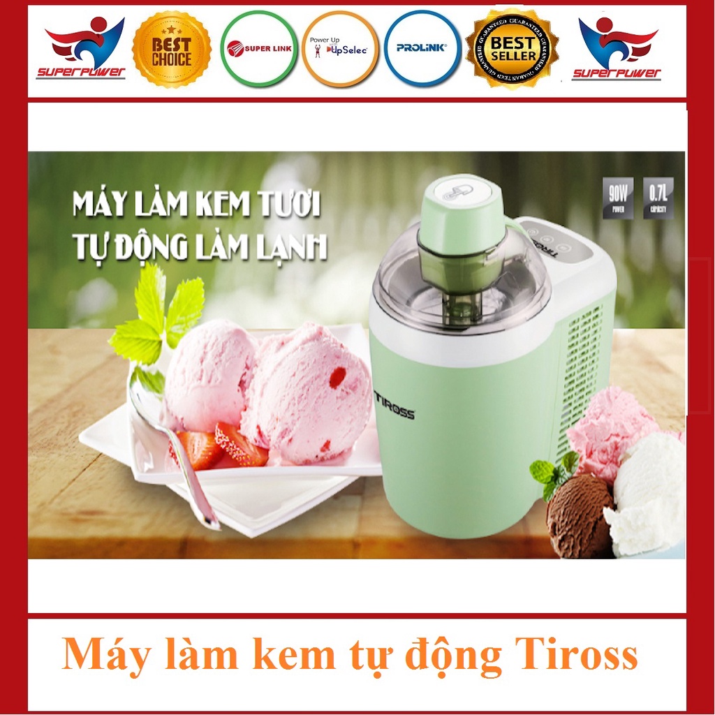 [Mã 254ELSALE giảm 7% đơn 300K] Máy làm kem tự động Tiross , màu xanh cốm TS9090