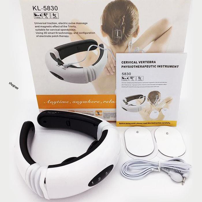 Máy Neck Massage trị liệu đau cổ vai gáy có 6 cấp độ rung - giúp giảm đau - thư giãn 1 đổi 1 trong 6 tháng ( BH 6T )