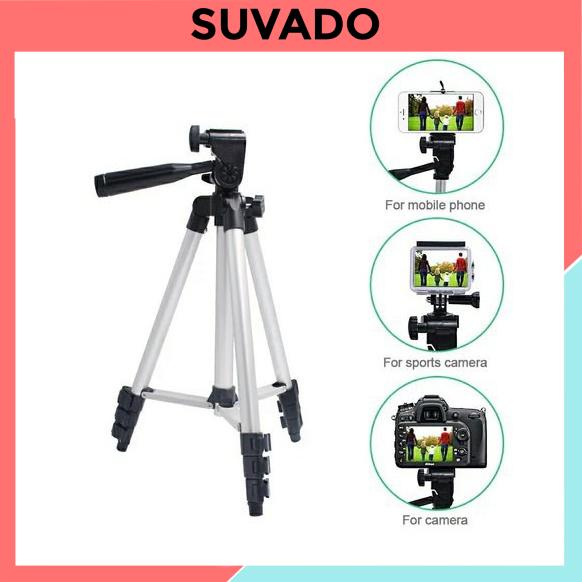 Giá đỡ 3 chân máy chụp ảnh Tripod 3110 Gậy Livestream, quay tiktok, chụp ảnh (tặng Giá kẹp điện thoại, Remote, Túi)