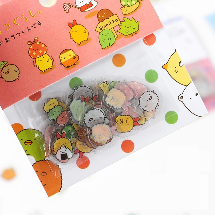 Gói 80 sticker Nhật Bản hoạt hình trang trí nhà cửa, nhật ký, góc học  tập