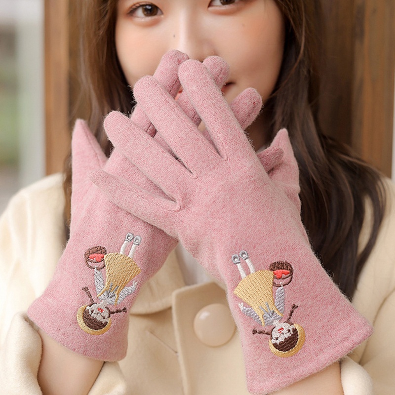 Găng Tay Giữ Ấm Mùa Đông Họa Tiết Hoạt Hình Cho Nữ