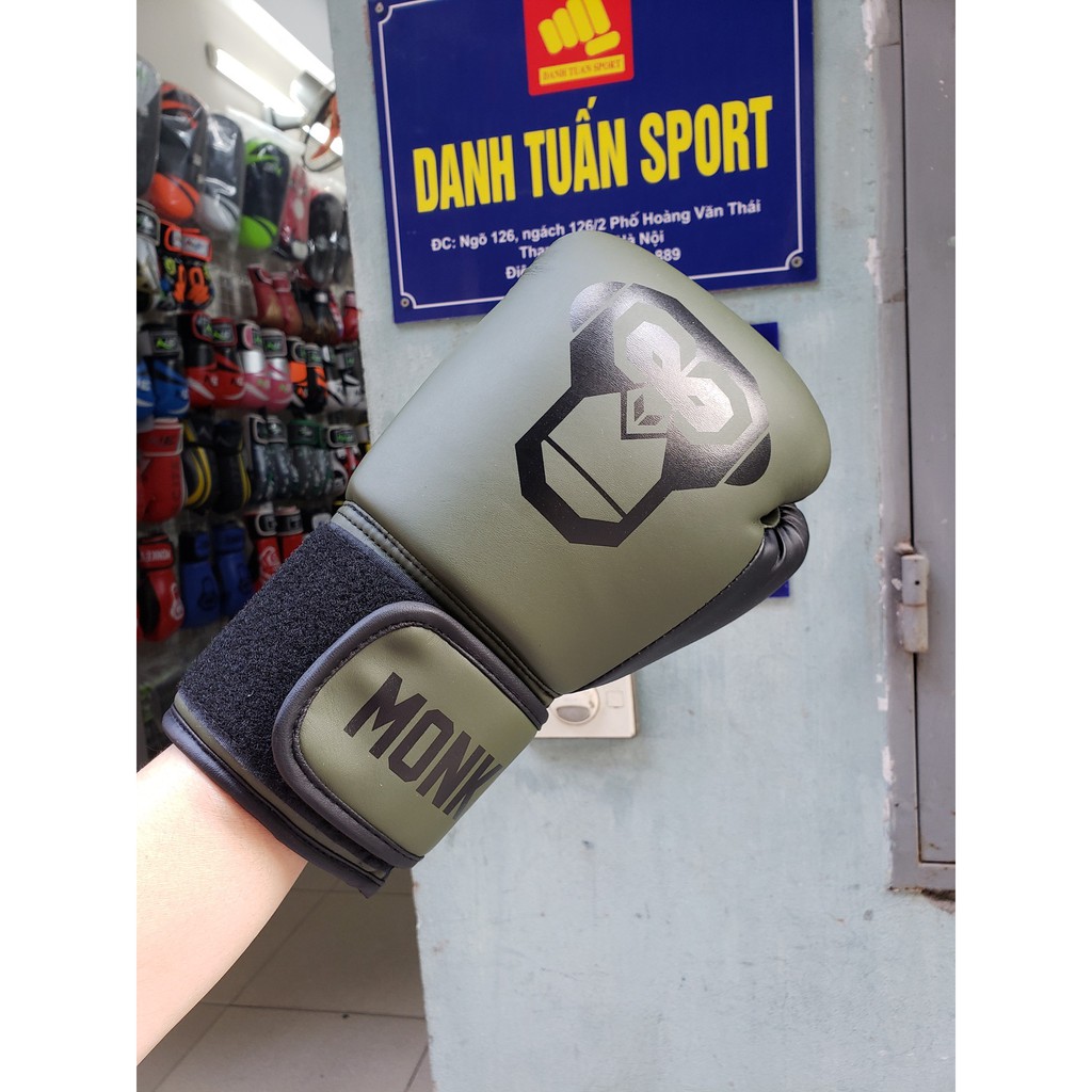 [Hình Monkey Trẻ Trung] Găng Tay Boxing, Bao Tay Đấm Bốc Monkey chất da đẹp, phom chuẩn, In hình cực Cute