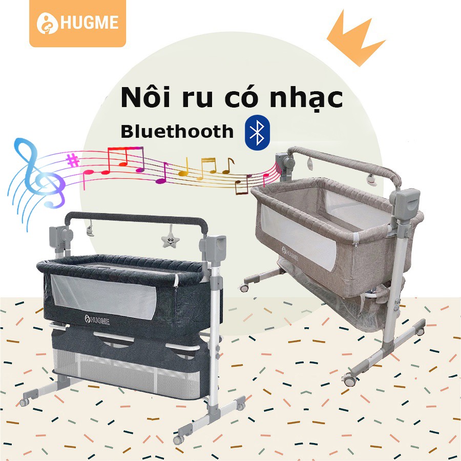 Nôi em bé phát nhạc Hugme MFC 2021 - Hàng chính hãng Bảo Hành 1 năm (K rung điện)