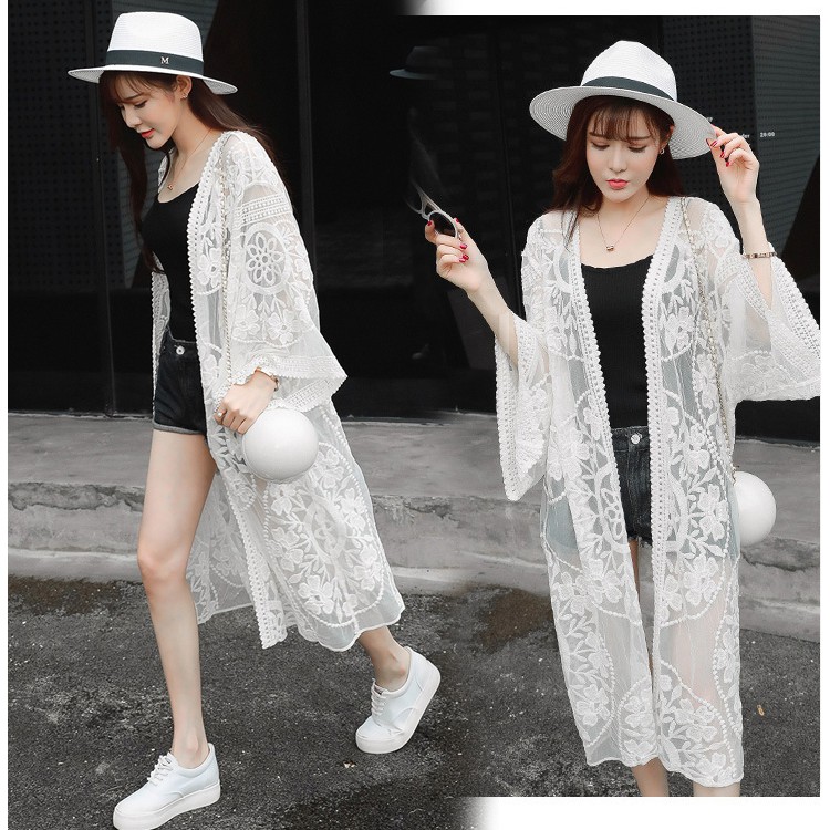 Áo kimono áo lưới áo choàng đi biển