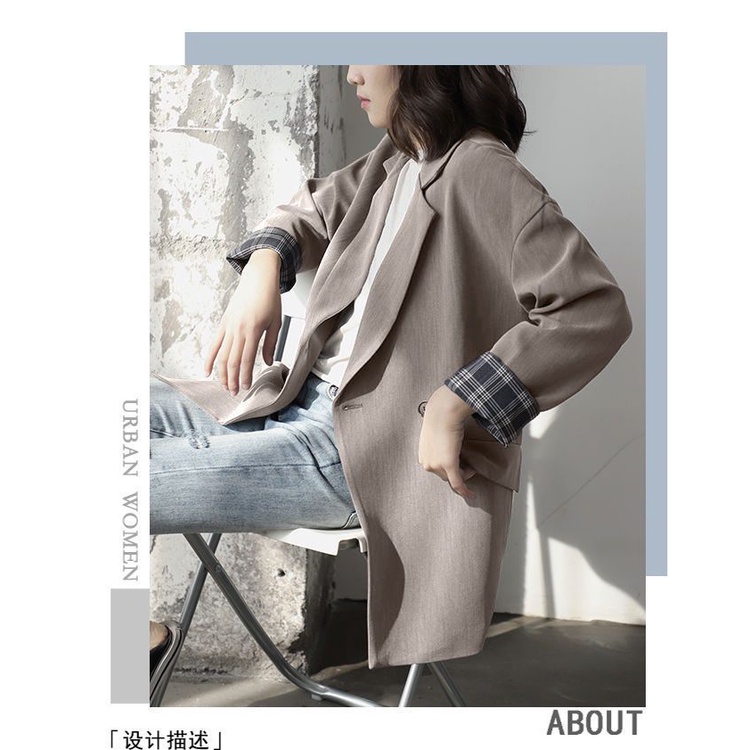 Áo Khoác Blazer Cỡ Lớn S-3xl Phong Cách Hàn Quốc Thời Trang Xuân Thu Cho Nữ