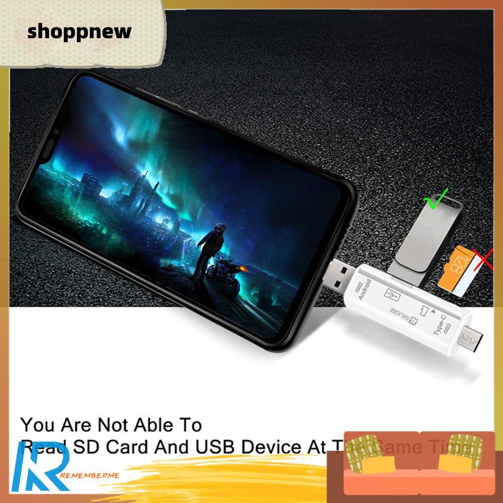 Đầu Đọc Thẻ Nhớ 5 Trong 1 Type-C Micro Usb Otg Cho Điện Thoại Laptop | BigBuy360 - bigbuy360.vn