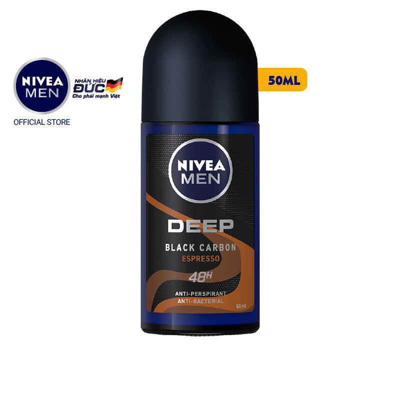 Lăn Ngăn Mùi Nivea Men Deep Than Đen Hoạt Tính Hương Espresso (50Ml) - 85366