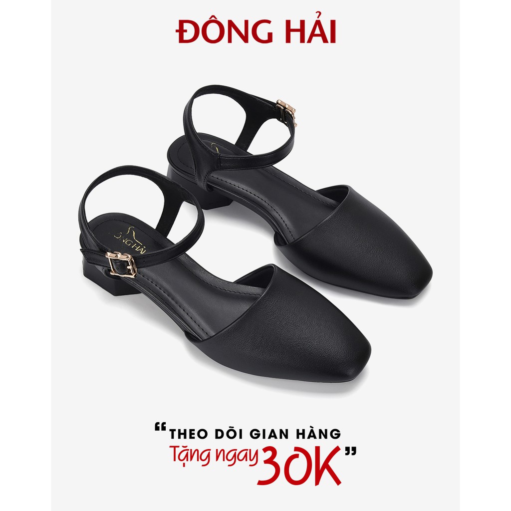 Sandal cao gót nữ Đông Hải bít mũi thiết kế gót to hình trụ vững chắc cao 3cm dễ di chuyển - S81H5