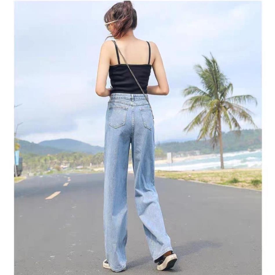 Quần jean bò ống rộng quần jean bò ống suông jeans nữ cạp cao hot nhất 2022 SKShop22 | BigBuy360 - bigbuy360.vn