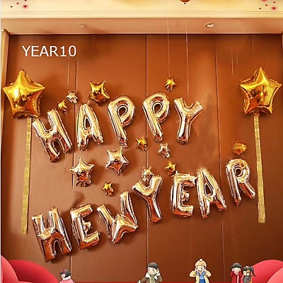 Bóng Nhôm Chữ Happy New Year, Set Chữ Happy New Year Chúc Mừng Năm Mới Trang Trí Các Buổi Tiệc Đón Giao Thừa