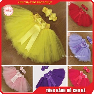 Đầm cho bé sơ sinh 🎁Tặng kèm băng đô🎁 Chân váy tutu cho bé gái từ 0 đến 12 tháng tuổi