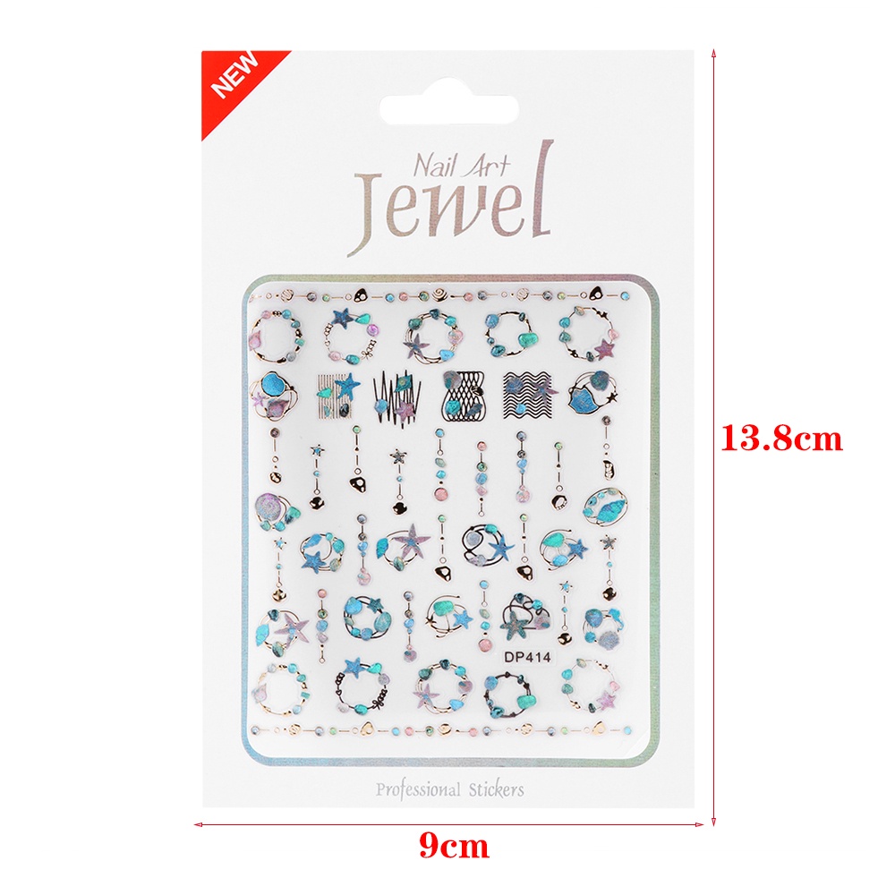 [Hàng mới về] Miếng dán trang trí móng tay họa tiết galaxy 3d lấp lánh