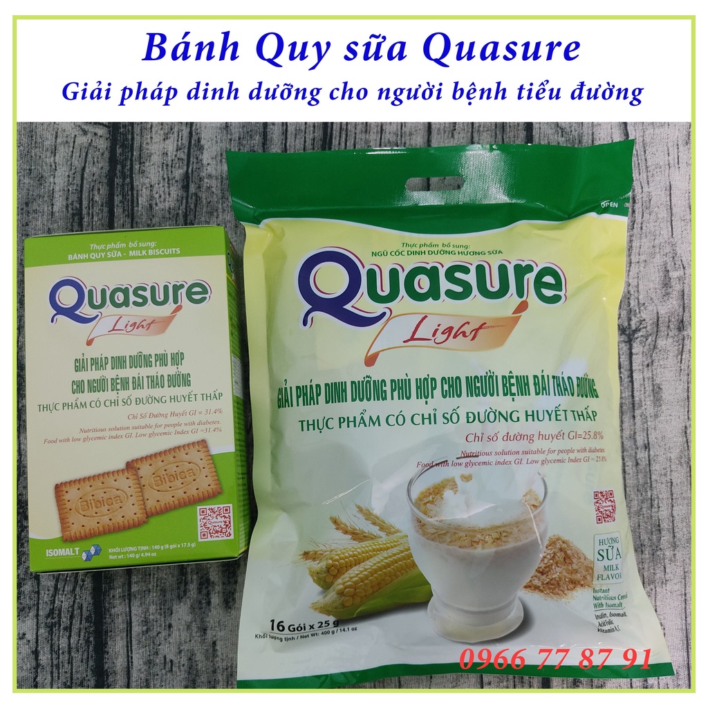 Bánh quy dành cho người tiểu đường, ăn kiêng Quasure Light sữa hộp 140g