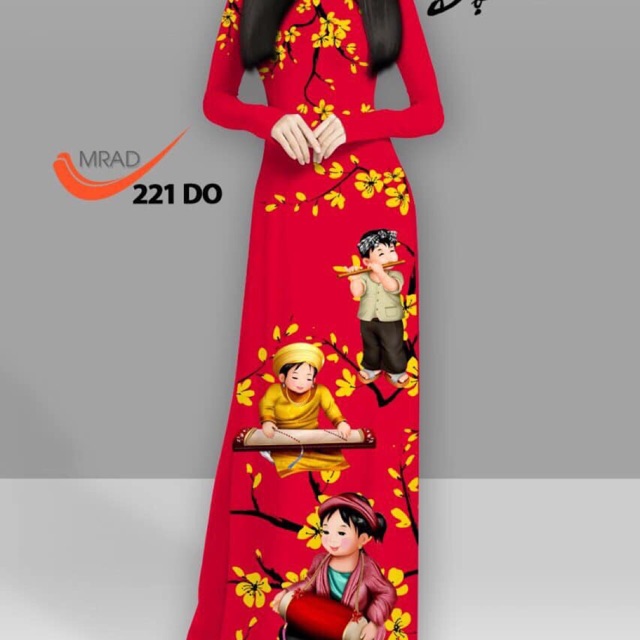 Vải áo dài lụa in 3D