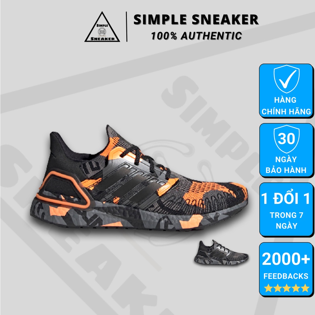 Giày Adidas Chính Hãng FREESHIP Adidas Ultraboost 20 Black Orange Camo - Giày Chạy Bộ Nam Nữ Auth - Simple Sneaker