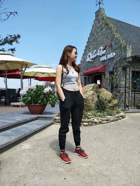 Quần jogger HOASUMO len tăm chất dày dặn,Quần jogger nữ len tăm bo gấu lưng thun quần joger chất loại đẹp giá rẻ