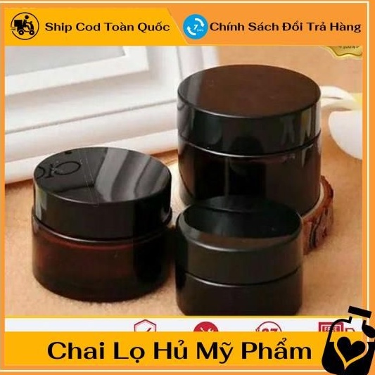 Hủ Đựng Kem ❤ TOP GIÁ RẺ ❤ Hũ chiết kem thủy tinh nâu 15g/20g/30g/50g - Hũ đựng kem , phụ kiện du lịch