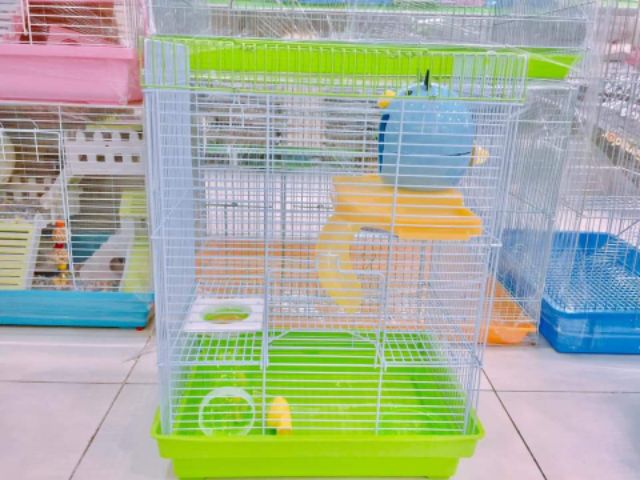 Chuồng/Lồng heo 2 tầng cho Hamster full phụ kiện