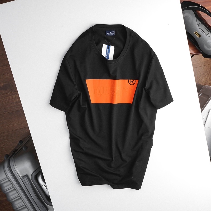 Áo thun nam nữ cổ tròn in nổi chính hãng Dusty Tailor form slimfit chất cotton 4 chiều